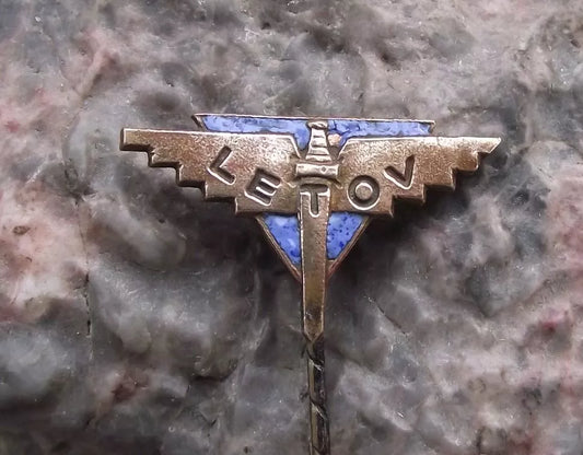 Vintage Letov Czech Aviation Aircraft Factory Winged Sword Logo Enamel Pin Badge - Badgecrazy