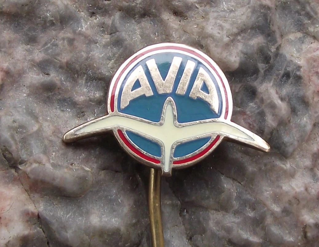 1960's AVIA Czech Aviation Aircraft Truck Company Sea Bird Logo Pin Badge - Badgecrazy