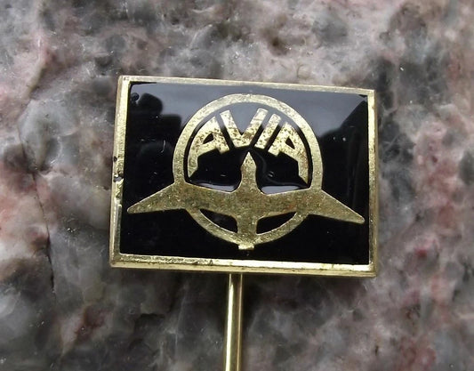 Vintage AVIA Aviation Aircraft & Truck Company Flying Bird Gull Square Pin Badge - Badgecrazy