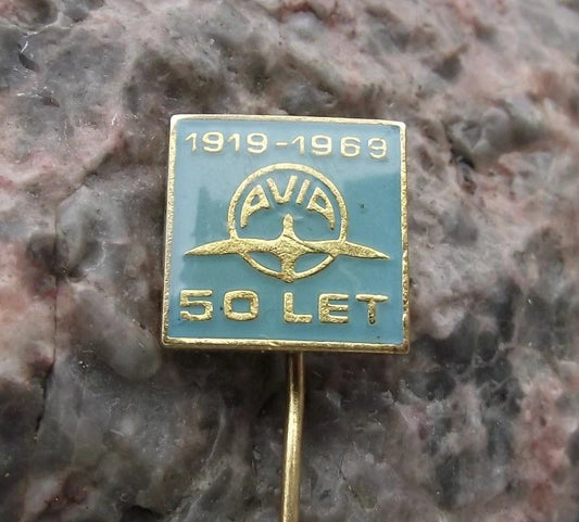 1969 AVIA Aviation Aircraft Truck Company 50th Anniversary Flying Bird Pin Badge - Badgecrazy