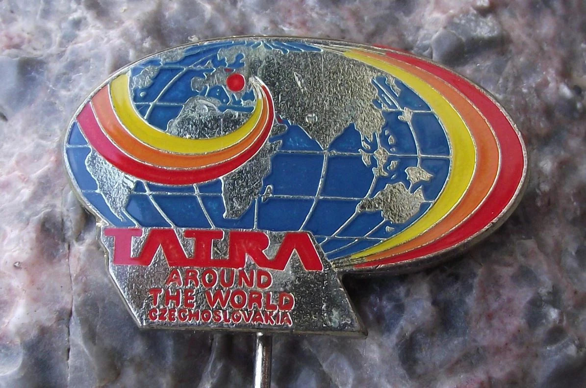 1987 Tatra Kolem Sveta Around the World Trip Czechoslovakia Truck Pin Badge - Badgecrazy