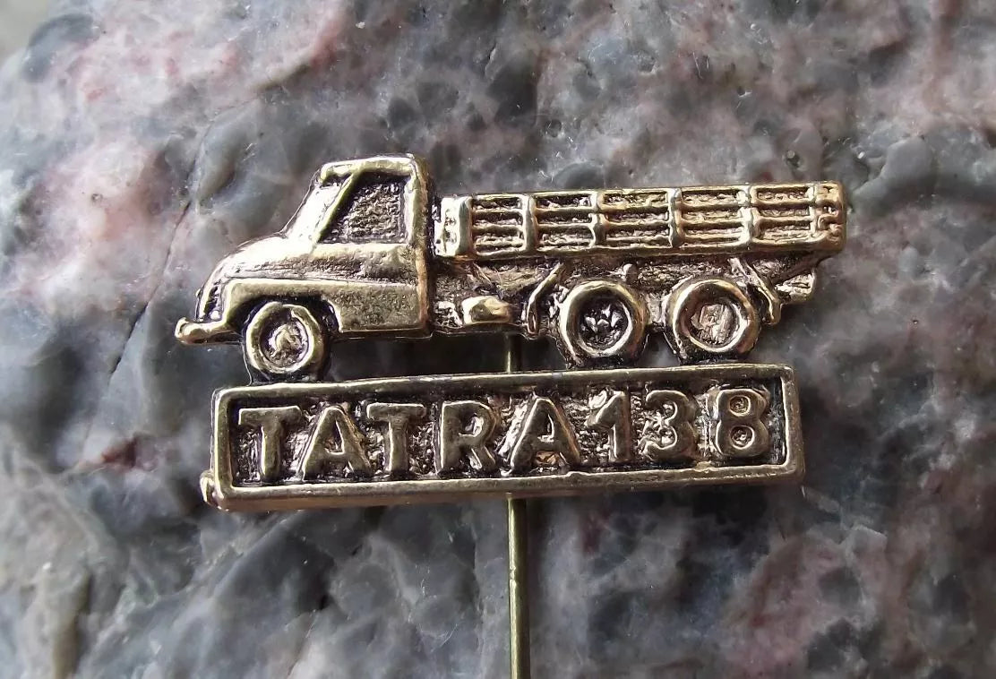 Vintage Tatra 138 Heavy Duty Commercial Construction Flat Bed Truck Pin Badge - Badgecrazy