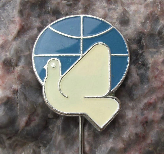 Vintage Czechoslovakia Peace Corp White Dove Bird Pin Badge - Badgecrazy