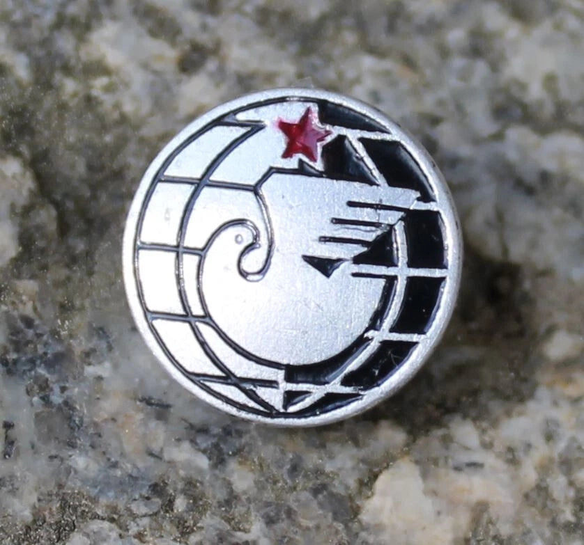 Vintage Soviet Union Russian Flying White Dove World Peace Red Star Pin Badge - Badgecrazy