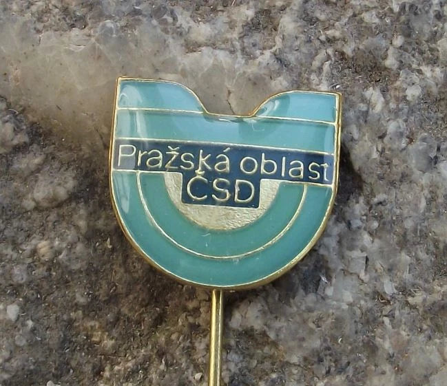 Vintage Czechoslovakia Railway System CSD Train Network Prague Region Pin Badge