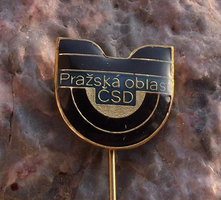Vintage Czechoslovakia Railway System CSD Train Network Prague Region Pin Badge