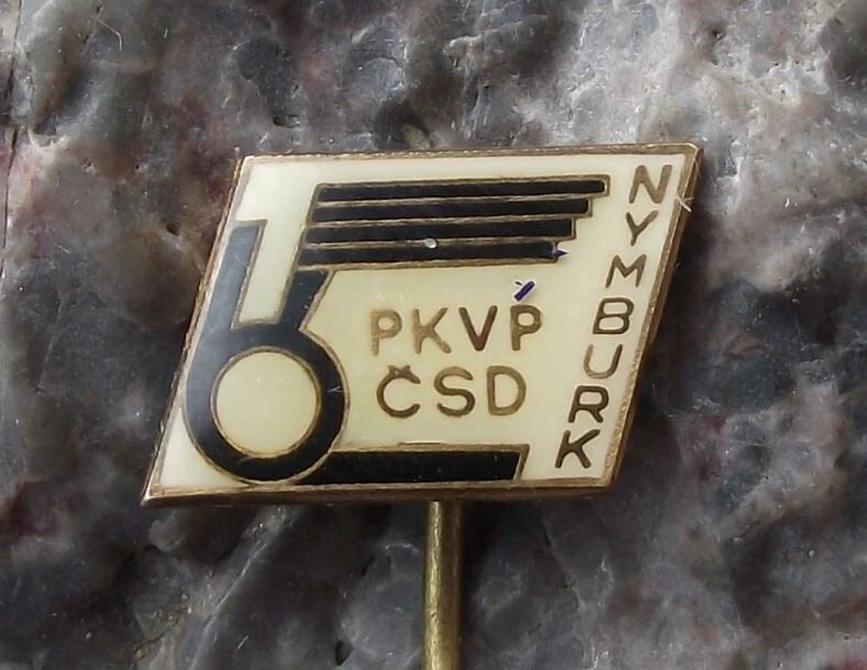 Vintage Czech Railways CSD Nymburk Train Locomotive Design and Repair Pin Badge