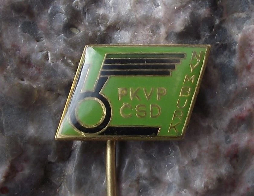 Vintage Czech Railways CSD Nymburk Train Locomotive Design and Repair Pin Badge
