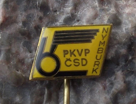 Vintage Czech Railways CSD Nymburk Train Locomotive Design and Repair Pin Badge