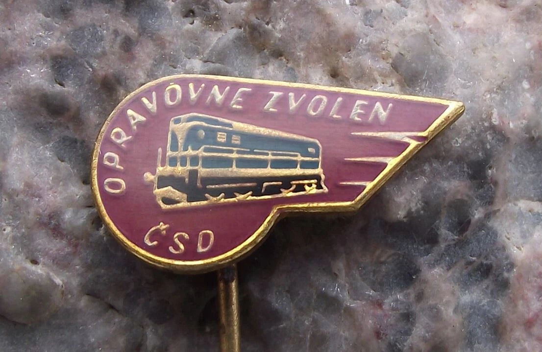 Vintage Czechoslovakia Railway CSD Zvolen Repair Shed Train Locomotive Pin Badge