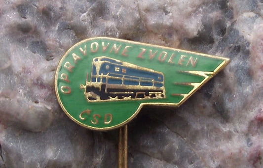 Vintage Czechoslovakia Railway CSD Zvolen Repair Shed Train Locomotive Pin Badge