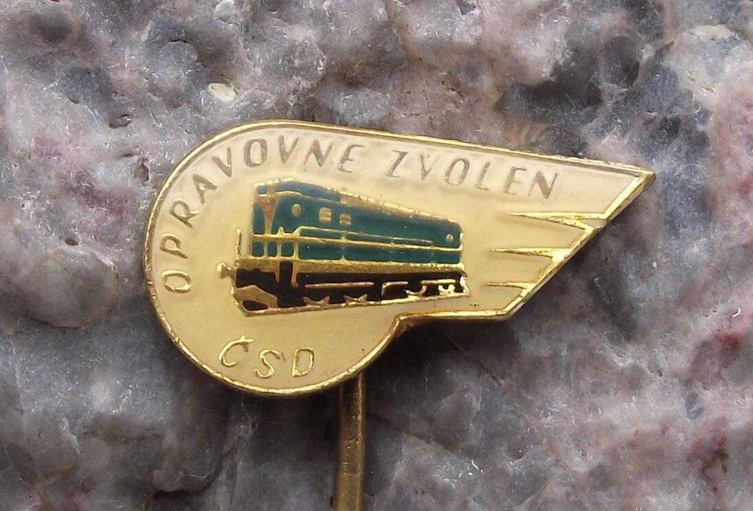 Vintage Czechoslovakia Railway CSD Zvolen Repair Shed Train Locomotive Pin Badge