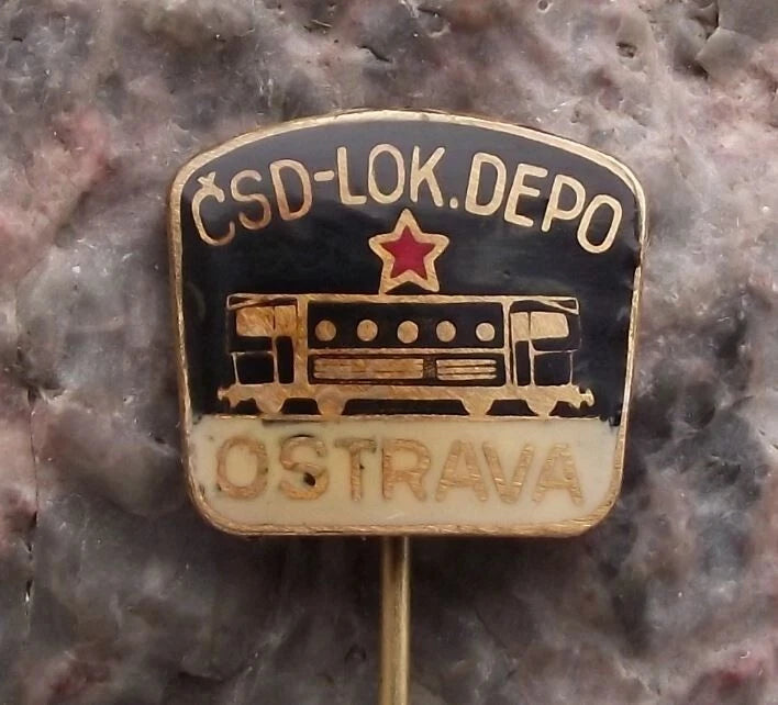 Czech Railway System Train Engine Locomotive Rail Depot CSD Ostrava Pin Badge