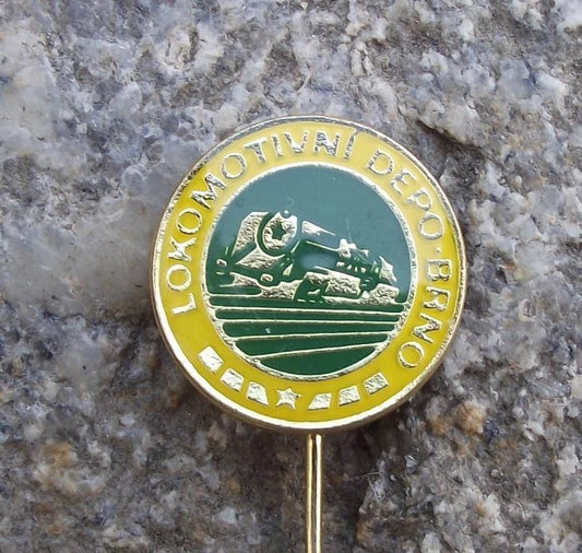 Czechoslovakia Railway Electric Train Engine Locomotive Depot Brno Pin Badge
