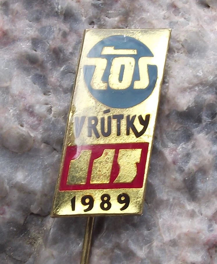 1989 Czech Railway ZOS Electric Train Engine Rail Repair Anniversary Pin Badge