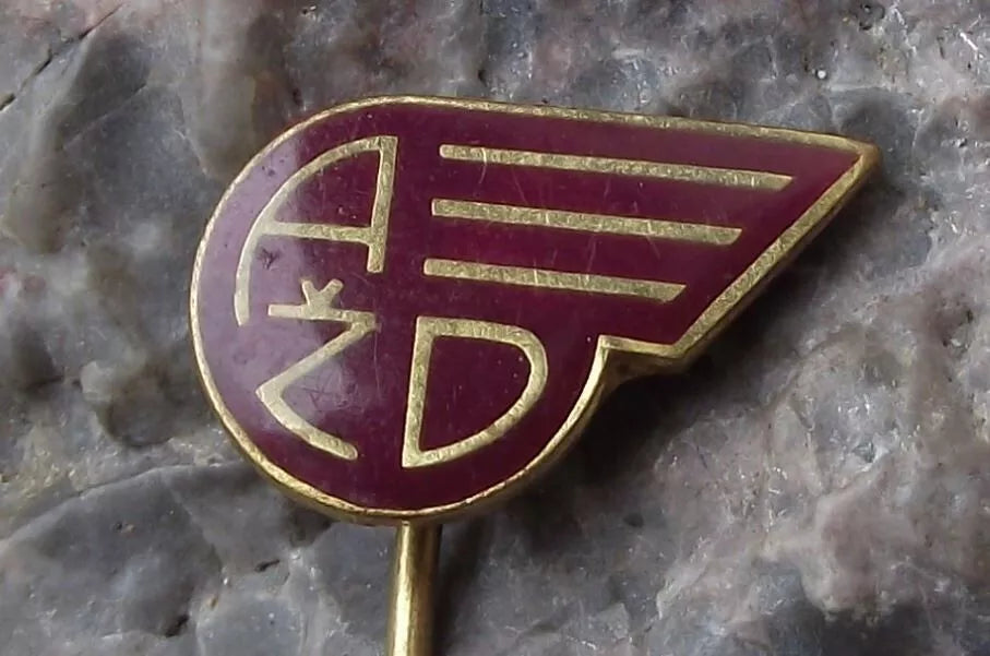 Vintage Czech Railways AZD Train Locomotive Signals and Safety Company Pin Badge