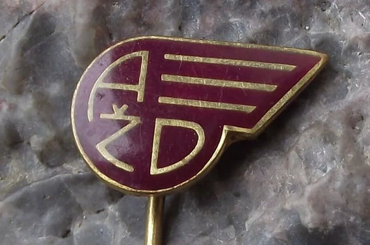Vintage Czech Railways AZD Train Locomotive Signals and Safety Company Pin Badge