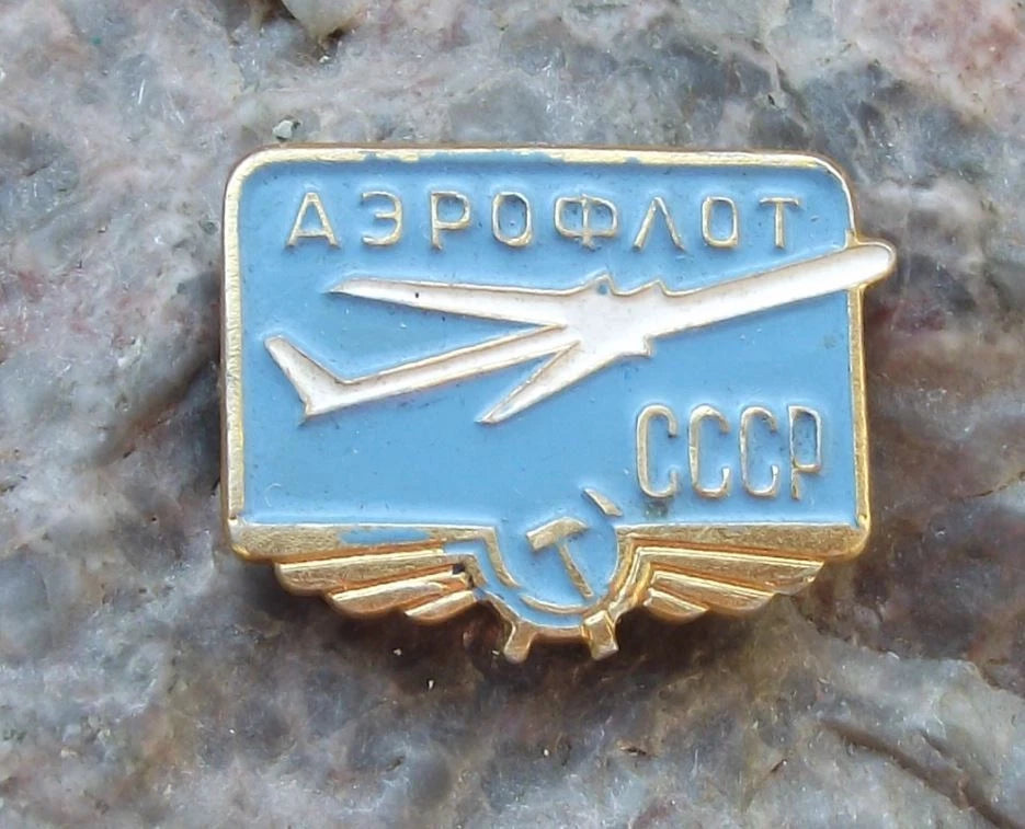 Vintage Aeroflot CCCP Russian Airlines Jet Airliner Winged Logo Aircraft Pin Badge