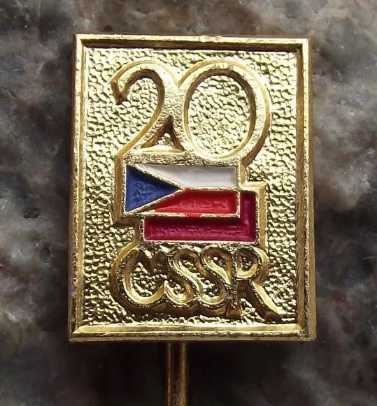 1965 Czechoslovakia CSSR 20th Anniversary Czech Flag Celebrations Pin Badge
