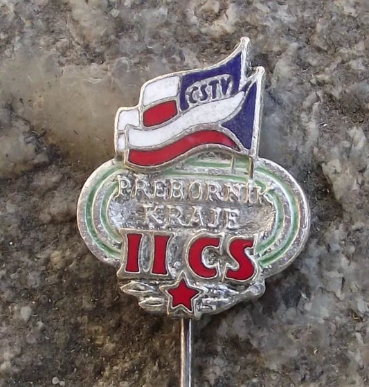 1962 Czechoslovakia Czech State Sports Regional Champion CSTV Tour Pin Badge