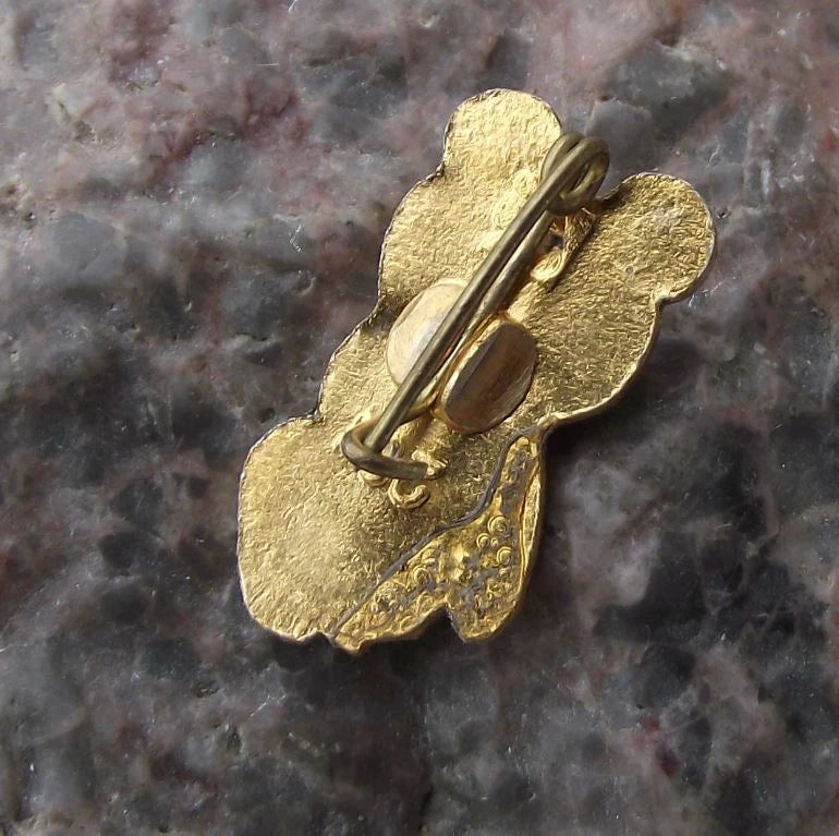1980 Moscow Olympic Games Bear Mascot Misha Small Gold Pin Badge