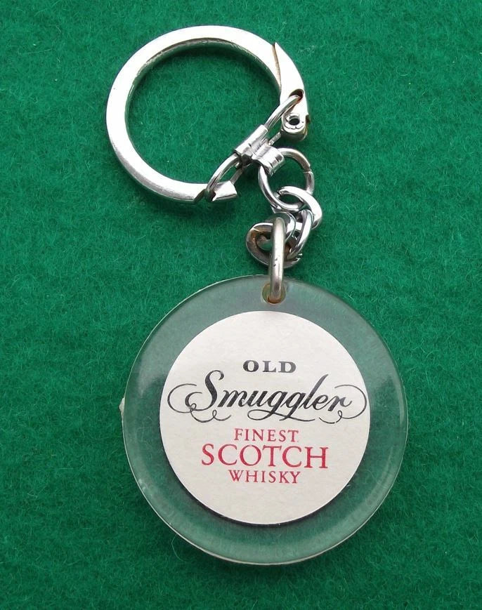 Vintage Old Smuggler Finest Scotch Whisky Whiskey Keychain Key Ring