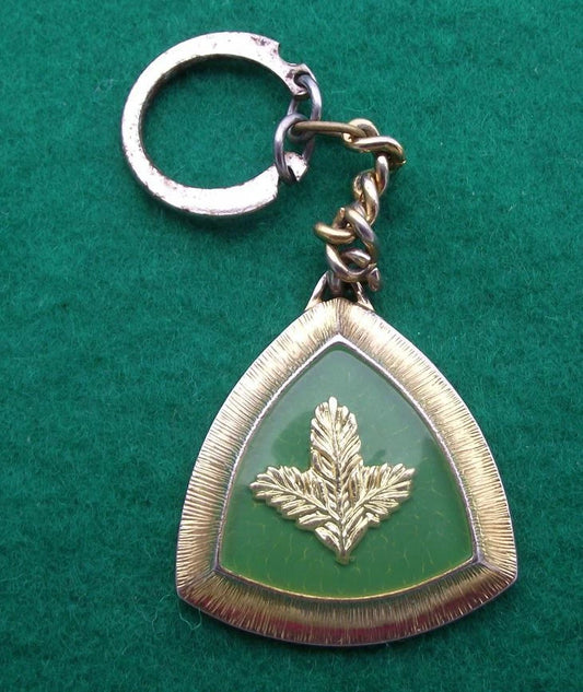 Vintage Czechoslovakia Hunters Association Twig Motif Members Key Chain Keyring