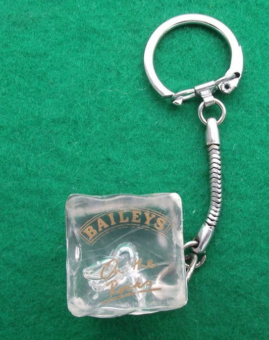 Vintage Baileys Irish Cream on The Rocks Ice Cube Drink Keyring Key Chain