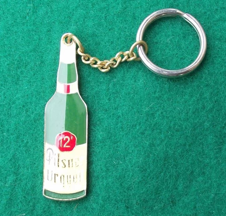 Vintage Pilsner Urquell 12 Degrees Lager Beer Bottle KeyChain Key Ring