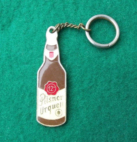 Vintage Pilsner Urquell 12 Degree Dark Beer Bottle Czech KeyChain Key Ring