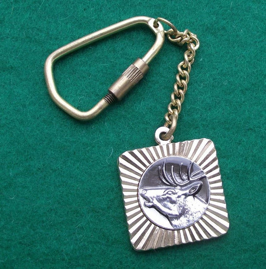 Vintage Hunting Association of Czechoslovakia Deer Stag Key Chain Keyring