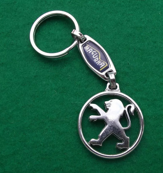 Vintage Peugeot Cars Lion Logo Key Ring Key Chain Keychain Keyring Fob