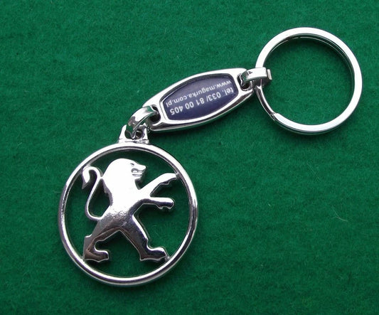Vintage Peugeot Cars Lion Logo Key Ring Key Chain Keychain Keyring Fob
