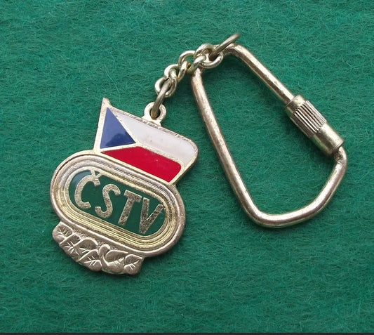 Vintage CSTV Czechoslovakia State Sports Association Members Keychain Keyring