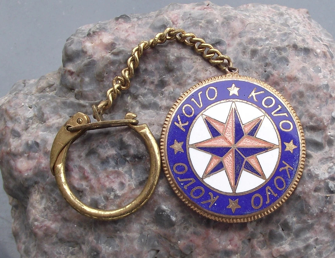 Vintage Tesla Kovo Electronics Logo Key Ring Key Chain Keychain Keyring Fob