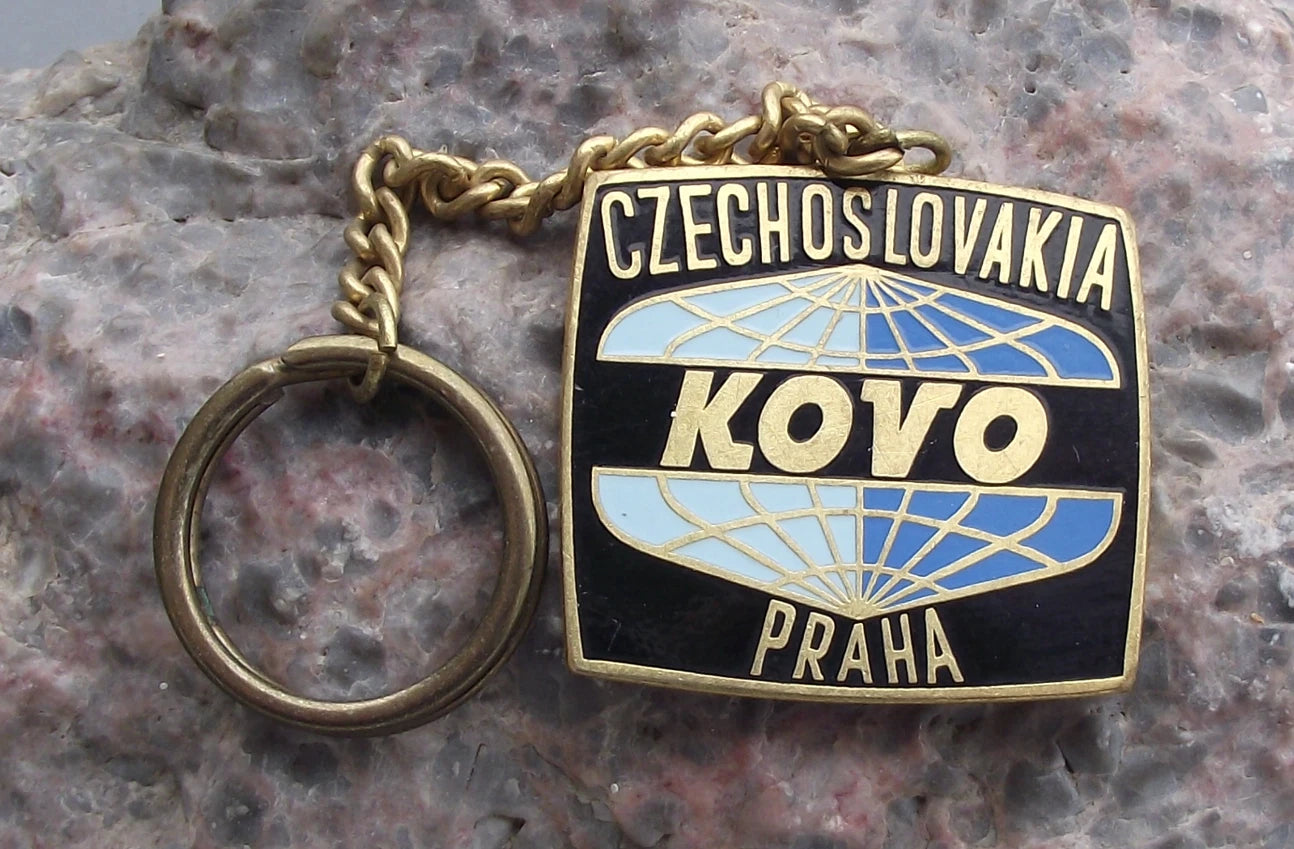 Vintage Tesla Kovo Electronics Logo Key Ring Key Chain Czechoslovakia Fob