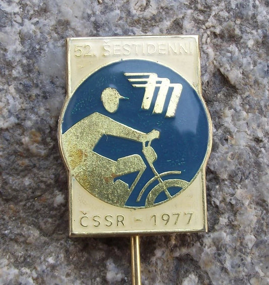 1977 ISDT International 6 Six Day Event Motorcycle Enduro Mototechna Pin Badge