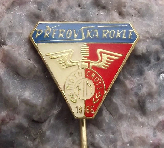 1966 FIM Motorcycle Motocross Championships MX Prerovska Quarry Racing Pin Badge