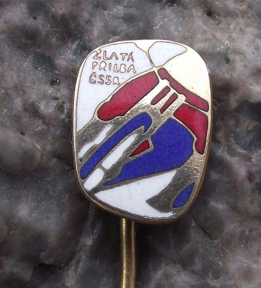 Vintage Pardubice Golden Helmet Motorbike Speedway Rider Souvenir Pin Badge