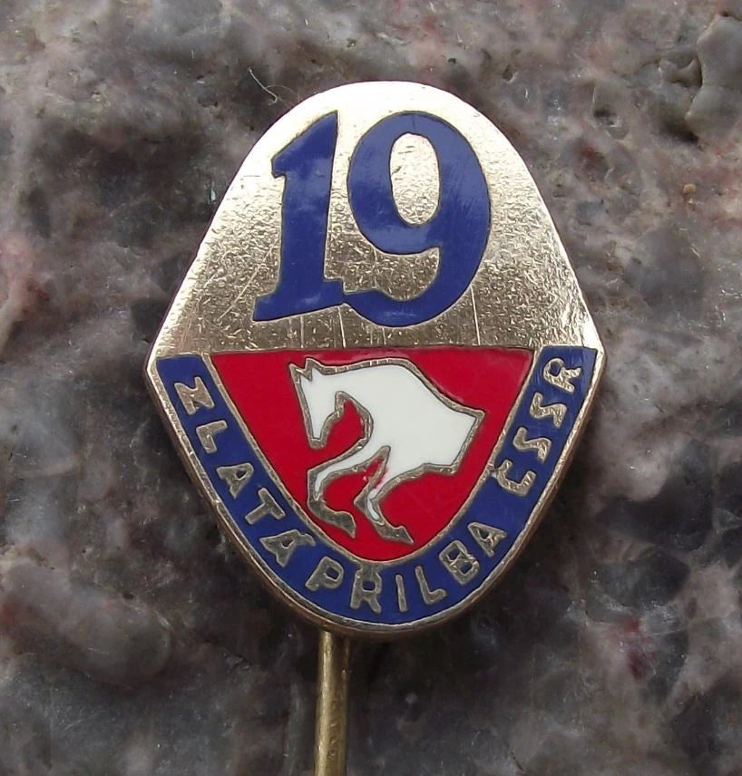 1967 Pardubice CSSR 19th Golden Helmet Motorbike Speedway Competition Pin Badge
