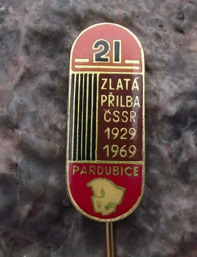 1969 Golden Helmet 21st Czech Motorbike Speedway Competition Pin Badge