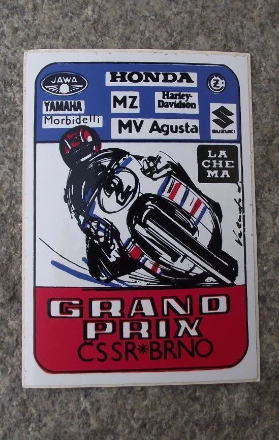 1980's FIM Grand Prix MZ Honda Yamaha Suzuki CSSR MotoGP Motorbike Sticker Decal