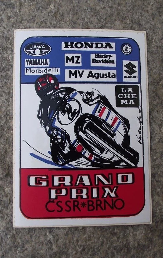 1980's FIM Grand Prix MZ Honda Yamaha Suzuki CSSR MotoGP Motorbike Sticker Decal