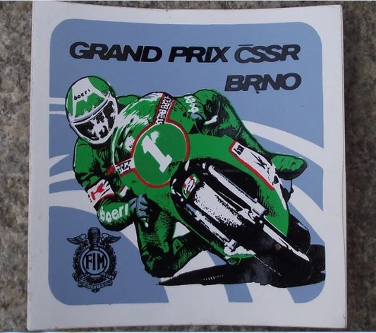 1980's FIM Grand Prix Tony Mang Anton CSSR Brno MotoGP Motorbike Sticker Decal