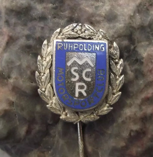 Vintage MSCR Motorsport Ruhpolding German Speedway Motorbike Club Pin Badge