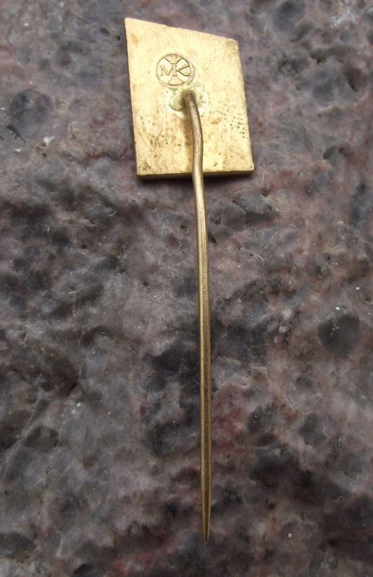 Vintage Czech State Forestry Zilina Wood Saw Trees Forest Logo Pin Badge