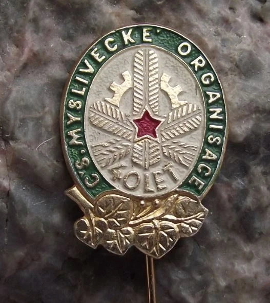 1963 CMS Czech Hunting Association 40th Anniversary Members Hunters Pin Badge