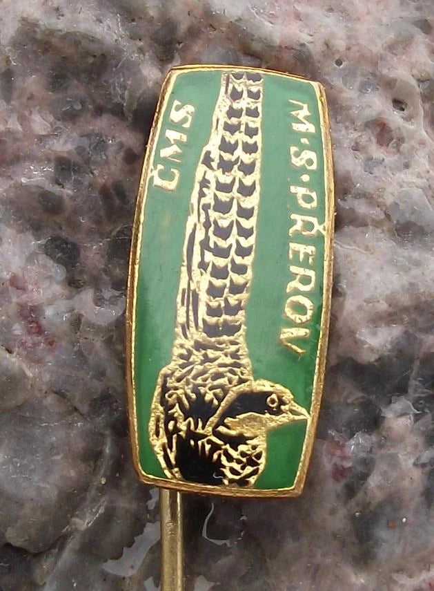 Vintage Prerov CMS Czech Hunting Association Pheasant Bird Hunters Pin Badge