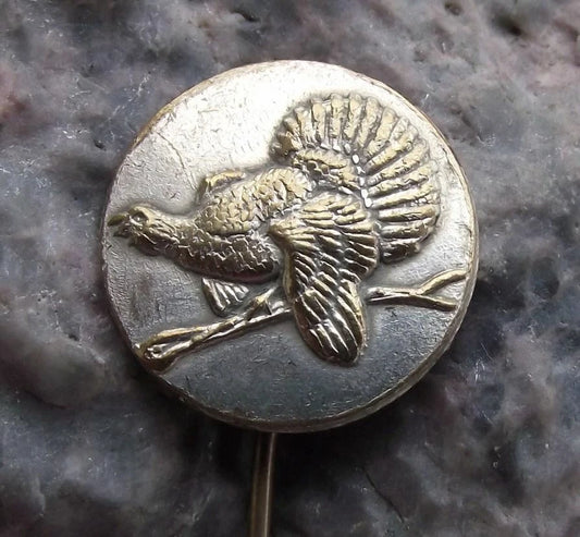 Vintage Giant Grouse Capercaillie Czech Hunting Club Fan Tailed Bird Pin Badge