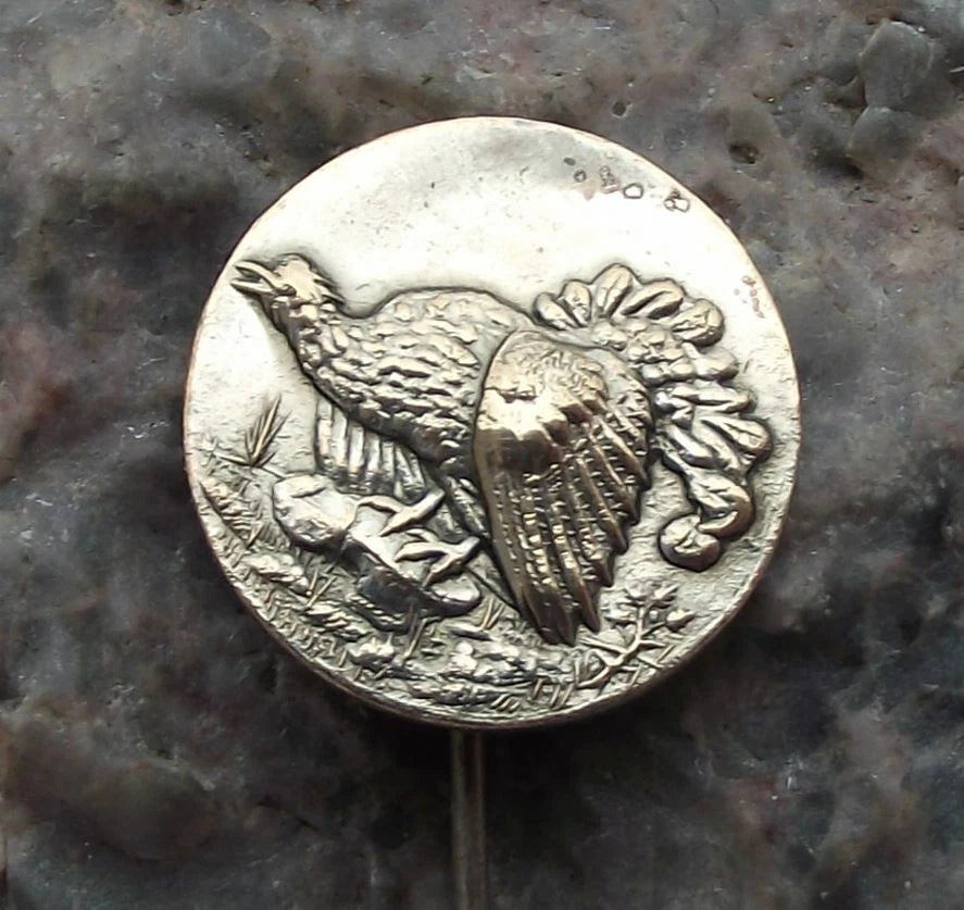 Vintage Giant Grouse Capercaillie Czech Hunting Association Ground Bird Pin Badge